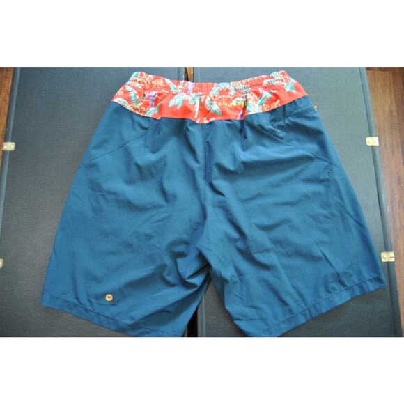 Birddog Boom Large Blue and Orange Tropical Pattern Shorts - Picture 5 of 8
